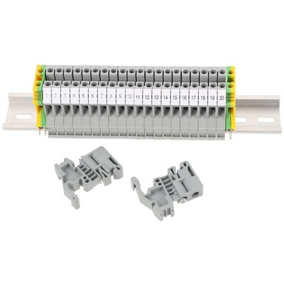 Ground Blocks Marker Strip End Covers DIN Rail Terminal Blocks Kit End Brackets