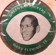 1969 MARV FLEMING Drenks Potato Chip Green Bay Packers football Pinback