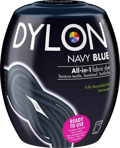 DYLON Washing Machine Fabric Dye Pod for Clothes Soft Furnishings 350g Navy Blue