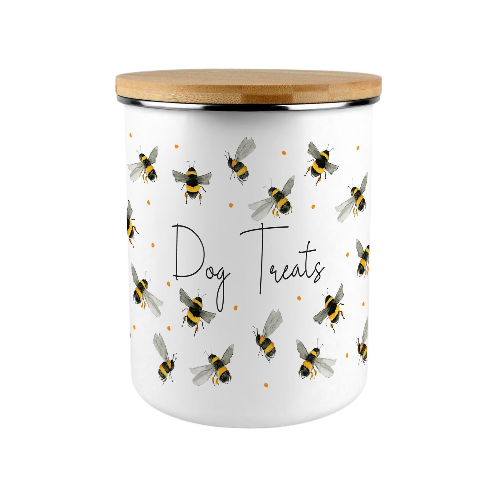 Scattered Bees Dog Treats Storage Canister - Gift For Dog Lovers