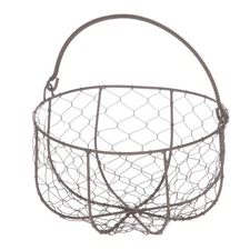 Mainstays Brown Chicken Wire Storage Basket with Moveable Handle