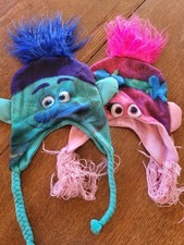 Trolls Poppy  Branch Winter Hats Kids Character Ear Flap Beanie Lot of 2