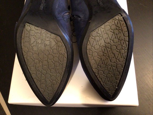Pre Owned Calvin Klein Bootie Shoes 8.5 Women Jenna Kid Suede Dark Navy 34E7534 - Picture 8 of 9