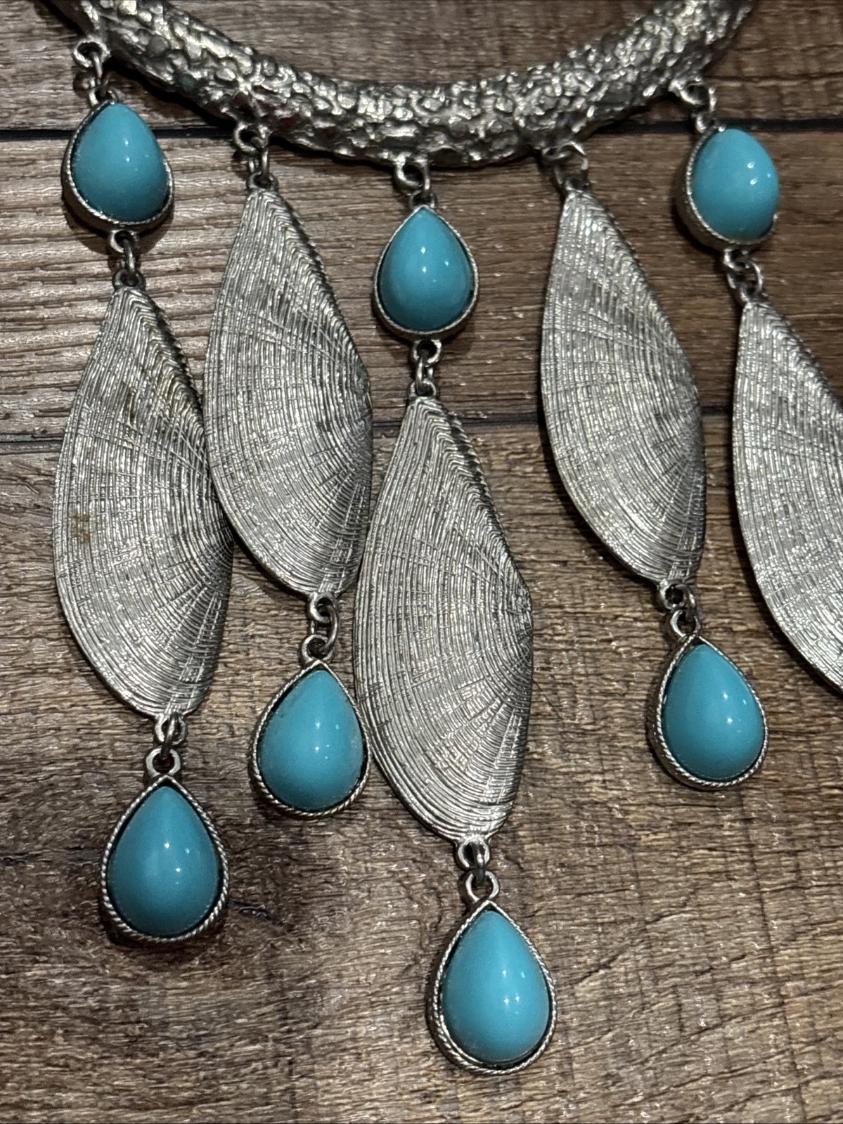 3 Silver Tone Statement Necklaces Shells Seashell… - image 5