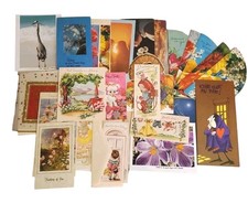 Vintage Greeting Card Lot Of 28 Unused Dracula Sympathy Get Well Thanksgiving