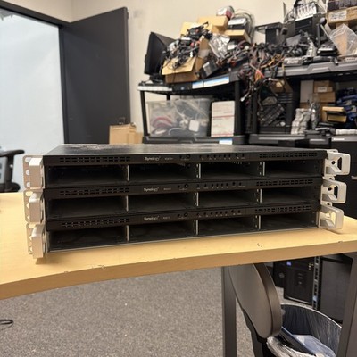 Lot of 3 Synology RackStation RX410/RS810+/RS812 4-Bay 1U NAS No HD/CADDIES