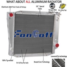 4-core Aluminum Cooling Radiator Fit 1966-1977 68 Ford Early Bronco 302 5.0lv8