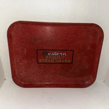 Vintage Western Family Steak House Red Fiberglass Tray Cambro Camtray 18x14