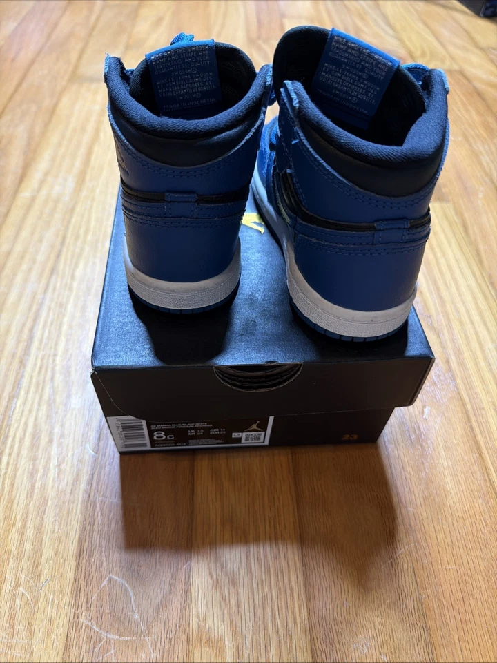 Nike Air Jordan 1 Retro Alto OG TD 'Azul Marino Oscuro' AQ2665-404 Niño Pequeño Talla 8C Foto 4 de 4