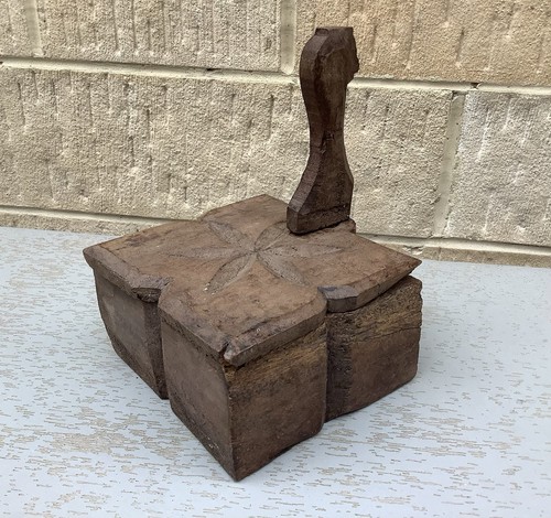 ASIAN MASALA DABBA TRADITIONAL WOODEN SPICE BOX / TRINKET BOX /INCENSE CONTAINER - Picture 2 of 3