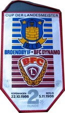 Wimpel BFC Dynamo Berlin Fussball Cup der Landesmeister Broendby IF 1986