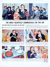 Kate Smith Jell-O CBS Show 1944 Mag Ad + Bonus Ovaltine Cartoon Illustration