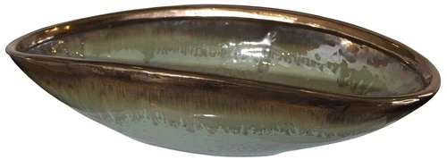 Uttermost Iroquois Mint Green Brown Decorative Bowl - Picture 2 of 5