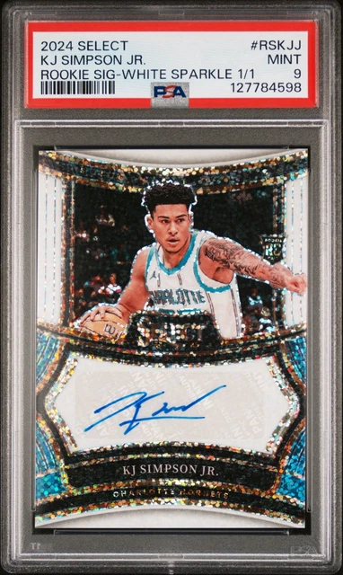 2024-25 Select Rookie Signatures KJ Simpson Jr. #RS-KJJ White Sparkle Prizm 1/1