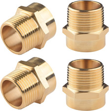 4 Pack G 3/4 BSP Female Thread to US 3/4 NPT Male Thread Brass Pipe Fitting Ad