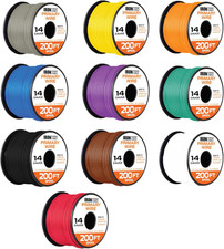 14 Gauge Primary Automotive Wire - 10 Roll Assortment Pack 2000 Ft Total Length