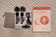 New Dual Wireless Lavalier Microphone System for iPhone, Adroid, Vlogging Video.
