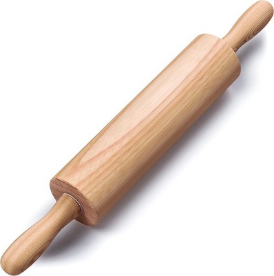 Wooden Rolling Pin, Beech Wood, 17.6'' Dough Large (17.6 Inches), Brown