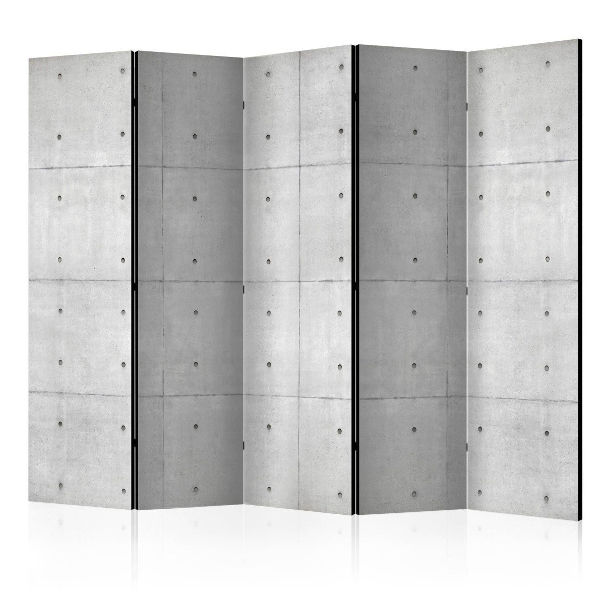 Paravent 5 volets Domino 172x225cm en bois noir pour séparation de pièce
