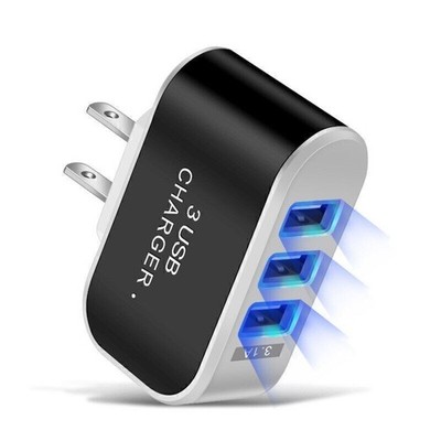 AC Wall Outlet To USB Port Power Adapter Triple Socket 3 slot Charger US Plug
