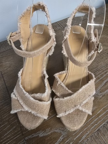 Castaner Bromelia Frayed Canvas Wedge Rose Espadrilles EU38/7.5. D240155 - Picture 3 of 10