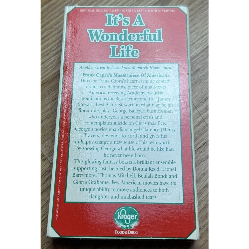 IT'S A WONDERFUL LIFE VHS ( Kroger Release ) James Stewart B&W Movie - Image 4 of 4