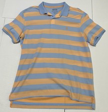 IZOD Advantage Performance Polo Mens Size XL Collared Shirt Blue Orange Strip