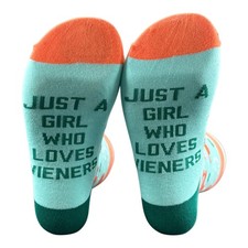 Just A Girl Who Loves Wieners Socks Funny Sarcastic Dog Graphic Novelty Footwear