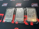(3) Bar Lot Vintage 1 Troy Oz .999 Fine Silver National Refiners 3oz Total