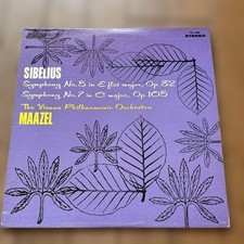 Sibelius Symphony No. 5 & 7 Lorin Maazel Vienna Philharmonic Vinyl LP 1966 US