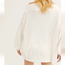 We The Free Ivory Main Squeeze Hacci Ribbed Seamed Sweater Size Large