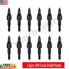 12pcs 100 Grain Field Points Target Practice Crossbow Arrow Points Arrow Tips