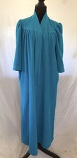 Vanity Fair Vintage Housecoat Muumuu Kaftan Robe Blue Snaps Small