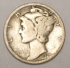 1925 D Mercury Winged Head Dime 10 Cents Silver Coin F