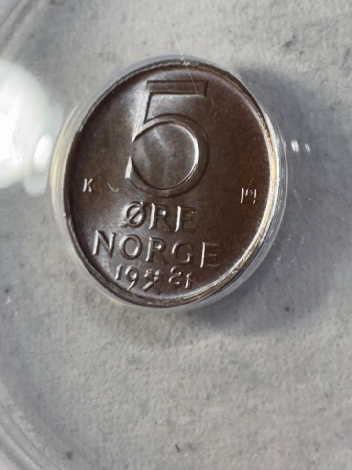 Noruega 1981 5 minerales graduado como nuevo 67 BN por ANACS Foto 3 de 4