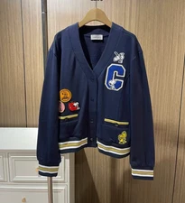 NWT Coach X Peanuts SNOOPY Hoodie in NAVY DARK BLUE cardigan Cotton Loose Coat