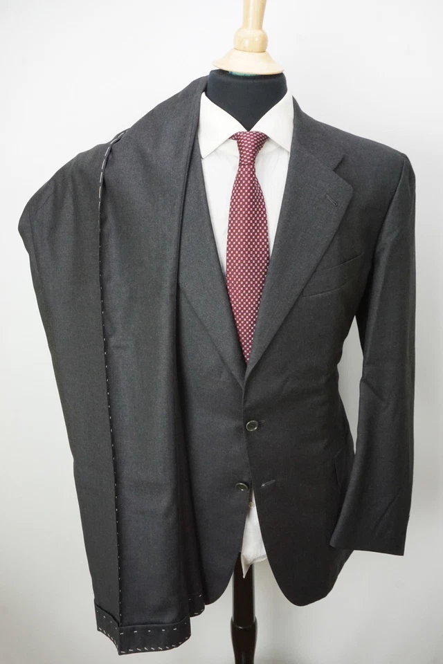 Sartoria Attolini Solid Gray 120s Wool 2 Pc Suit Jacket Pants Sz 44 BRAND NEW - Image 4 of 4