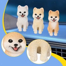 Statua di cucciolo di Pomerania, scultura ornamentale per interni auto e camera