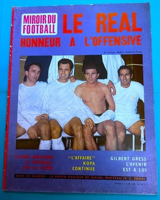 FUSSBALLSPIEGEL Nr. 52 von 1964 REAL MADRID DI STEFANO GENTO + POSTER RC PARIS