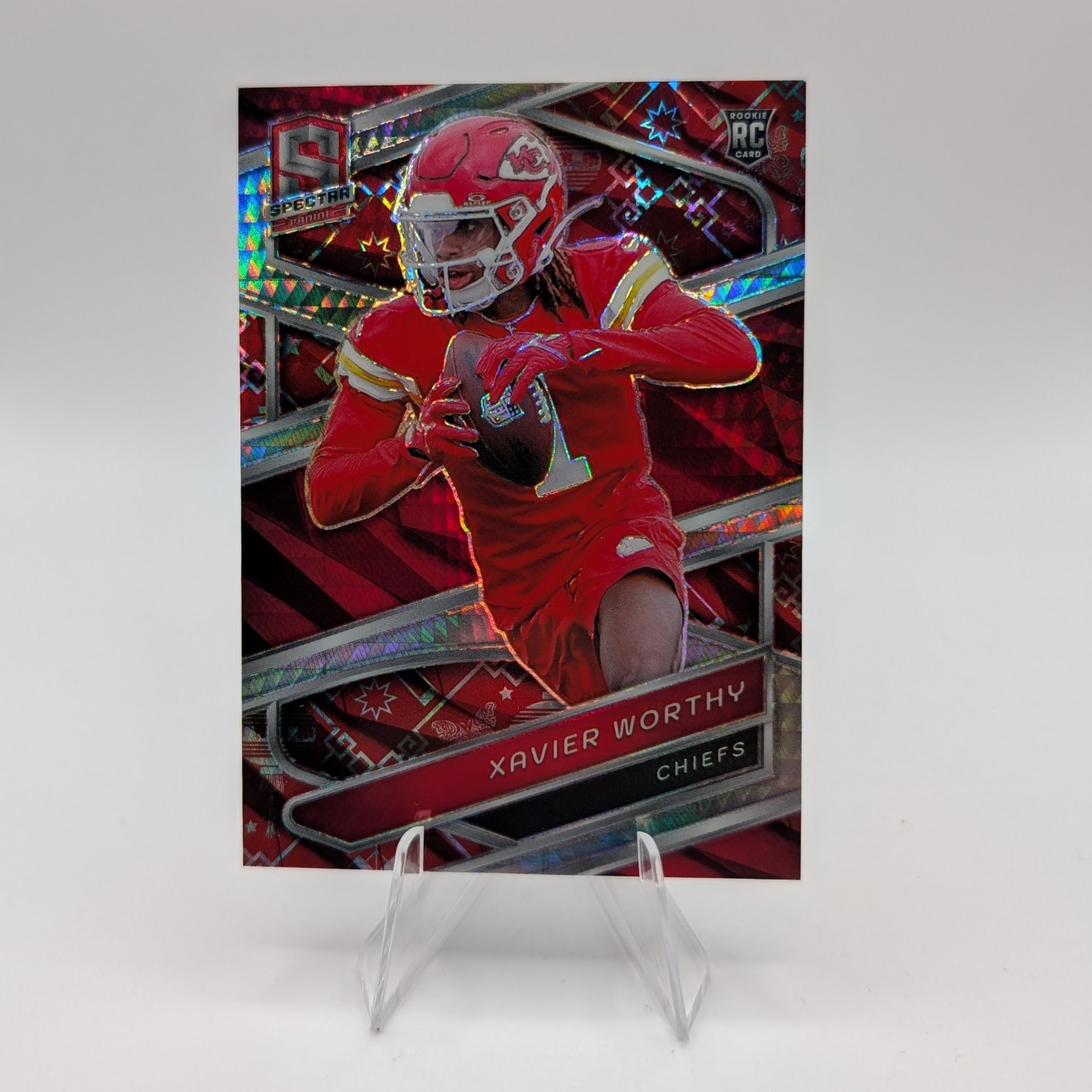 2024 Panini Spectra - Xavier Worthy #7 Lucky Envelopes Prizm /8 (RC) Chiefs