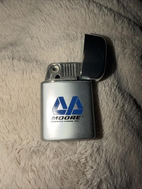 Vintage Ronson Typhoon Chrome Flip Top Lighter Collectible Advertising Never Lit