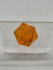 Vintage d20 tangerine orange gem rpg ad&d dice D&d Dungeons & Dragons Orange Die