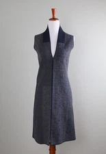 CARLISLE New York $475 Collection Long Plaid Sweater Vest Jacket Top Size XS