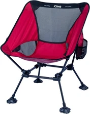 iClimb Ultralight Compact Camping Folding Beach Chair Red Square Frame-IC607 New