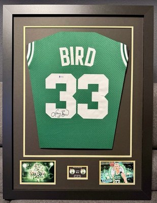Larry Bird signiertes Boston Celtics Trikot / NBA / Frame / Beckett