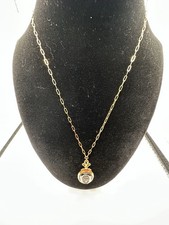 SARAH COVENTRY Midnight Cameo Necklace 18 Inch Gold Tone