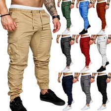 Pantalones Largos De Chándal Casual Para Hombre Moda De Algodón Gimnasio Deporte