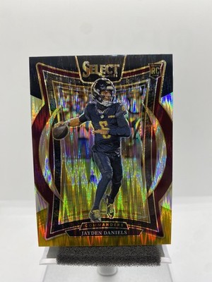 2024 Panini Select Concourse Jayden Daniels RC Black & Gold Shock #26 Commanders