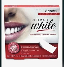 Ultimate White Whitening Dental Strips   6 Strips -(Expiring: 11/26)