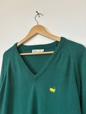 The Masters Augusta National Green V-Neck Sweater Medium USA
